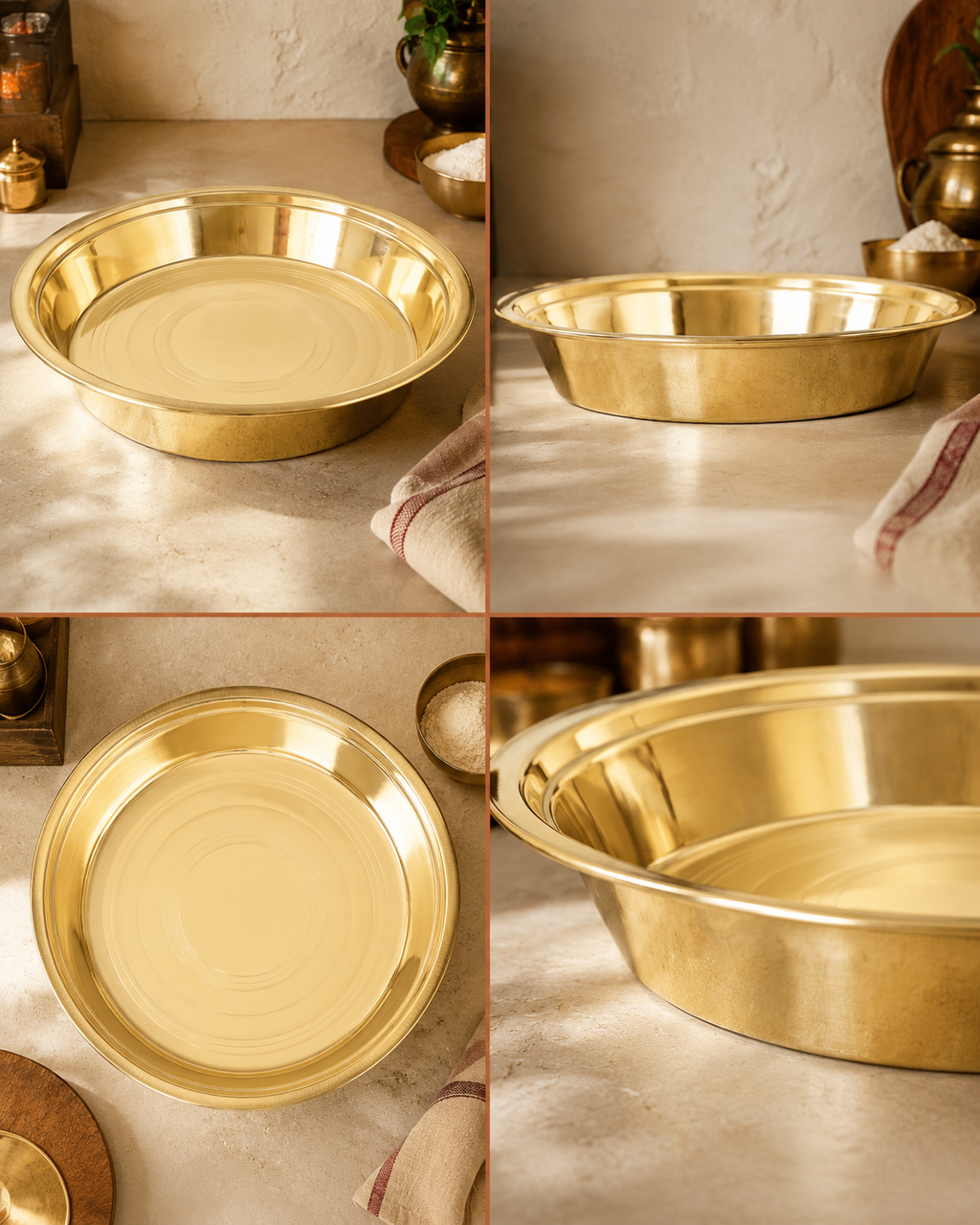 Pure Brass Parat (Paraat) – Handcrafted Traditional Kneading & Serving Plate