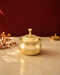 Pure Brass Ghee Pot with Lid and Spoon