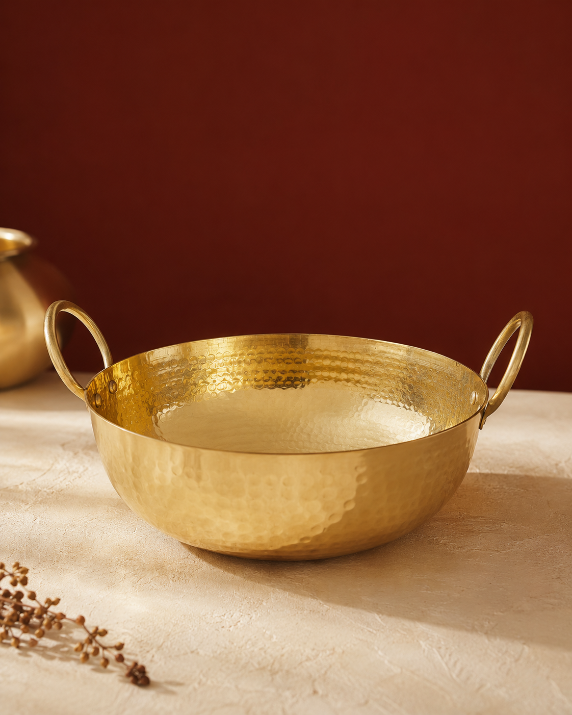 Brass Kadai (Medium) – Handcrafted Kadhai