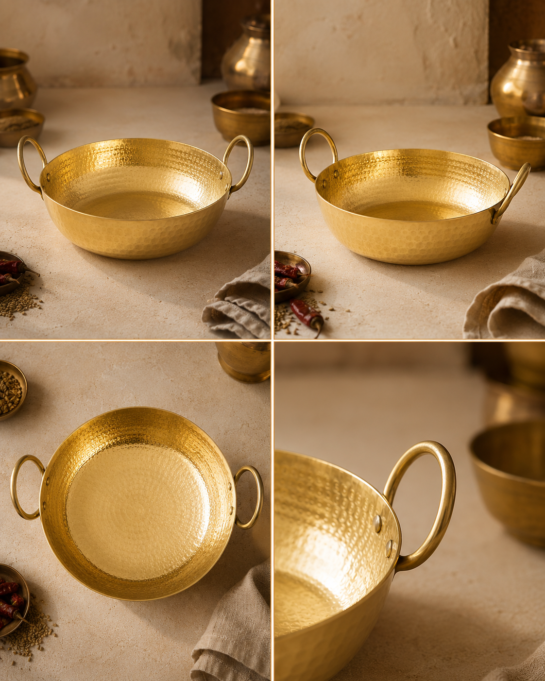 Brass Kadai (Small) – Handcrafted Kadhai