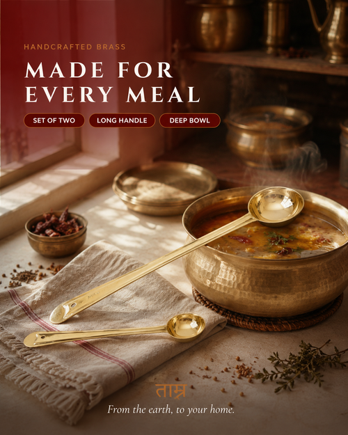 Brass Kadchi Small – Traditional Serving Ladle | TAMRA