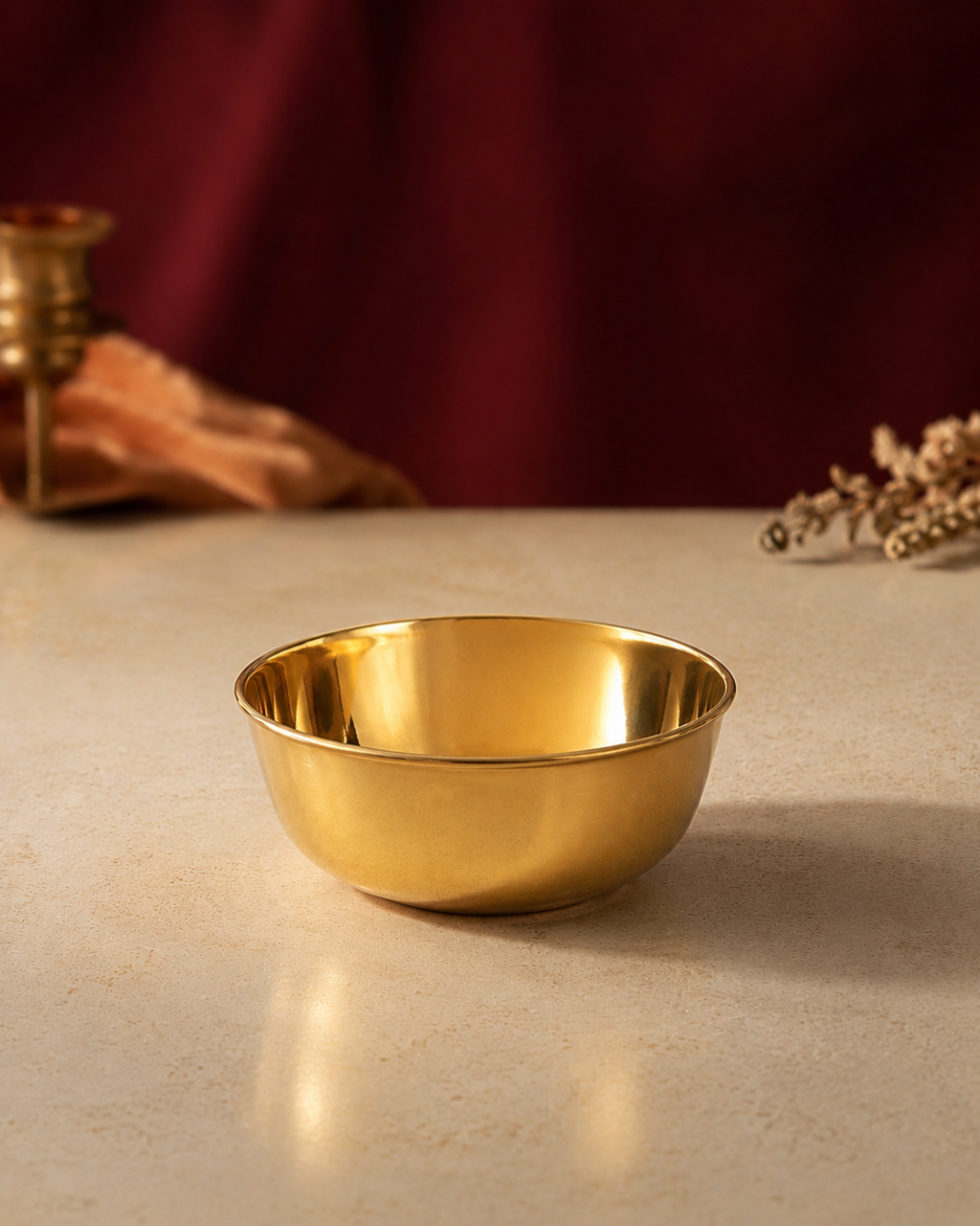 Brass Katori – Handcrafted Serving Bowl