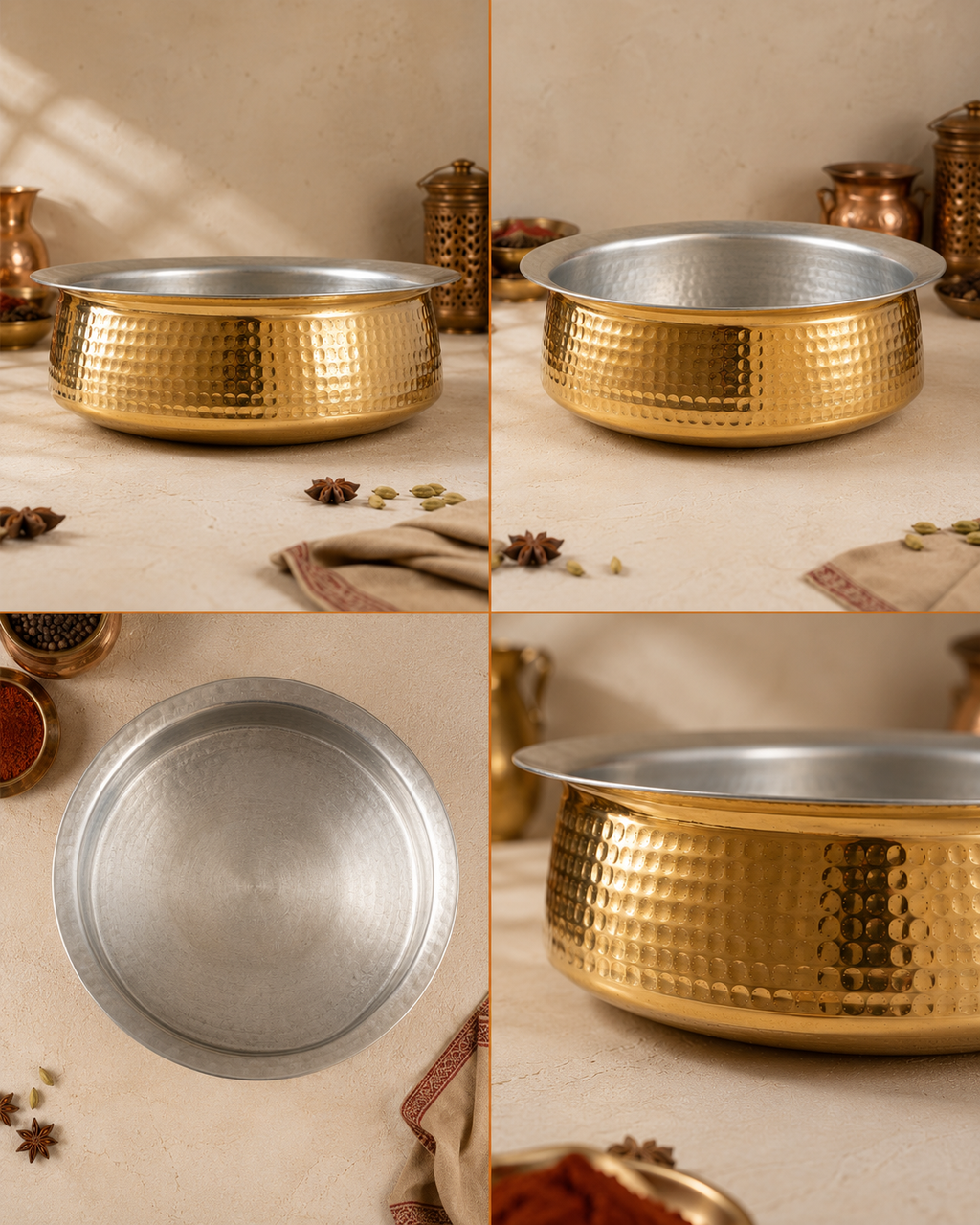 Brass Lagan (Large) – Handcrafted Cooking Vessel