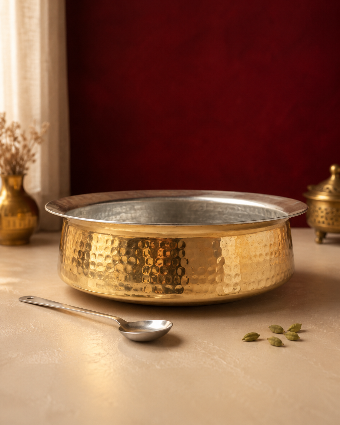 Brass Lagan (Medium) – Handcrafted Cooking Vessel