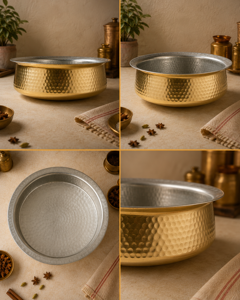 Brass Lagan (Medium) – Handcrafted Cooking Vessel