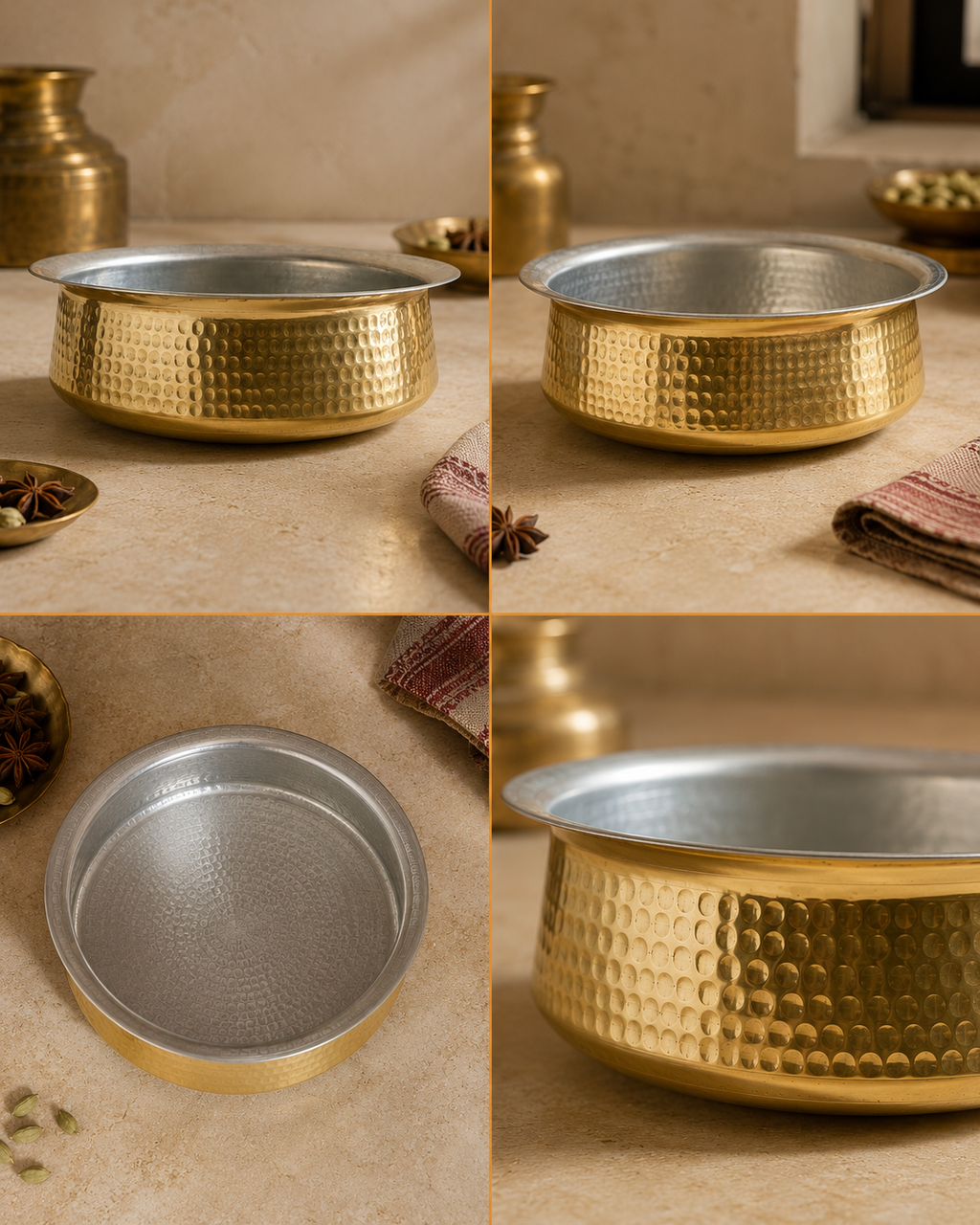 Brass Lagan (Small) – Handcrafted Cooking Vessel