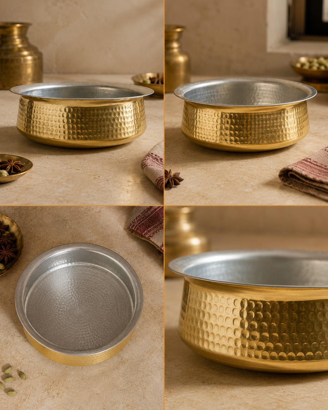 Brass Lagan (Small) – Handcrafted Cooking Vessel