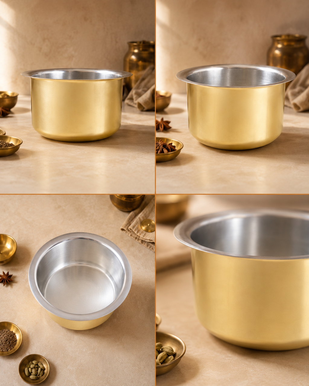 Brass Patila 3L – Handcrafted Cooking Pot
