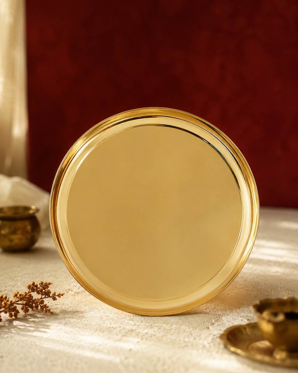 Brass Thali – Handcrafted Dinner Plate