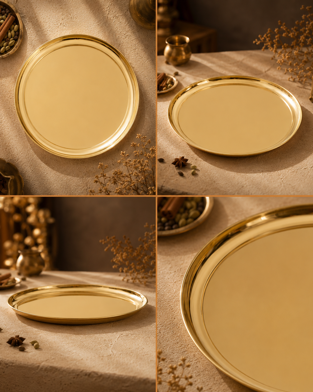 Brass Thali – Handcrafted Dinner Plate