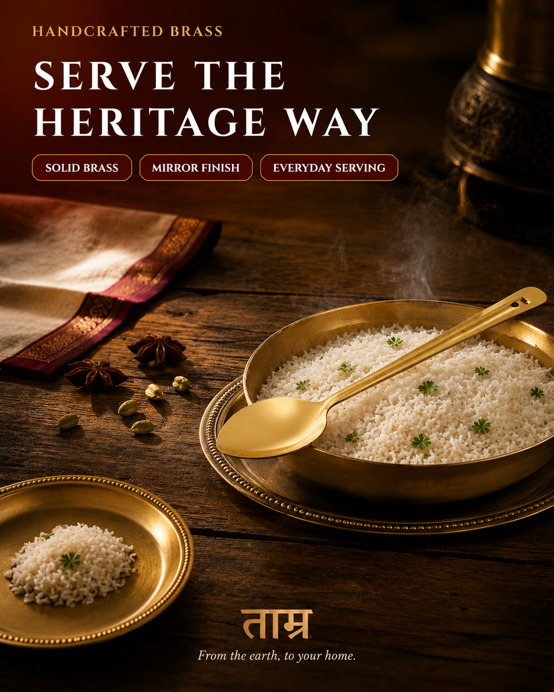Brass Serving Spoon – Traditional Serving Spoon | TAMRA