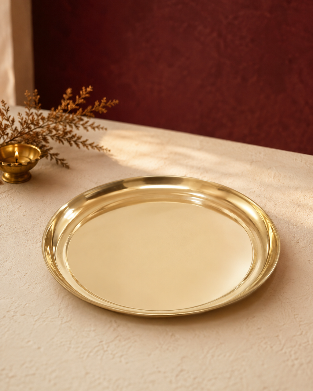 Hand-Finished Brass Small Plate — Traditional Pital Quarter Plate