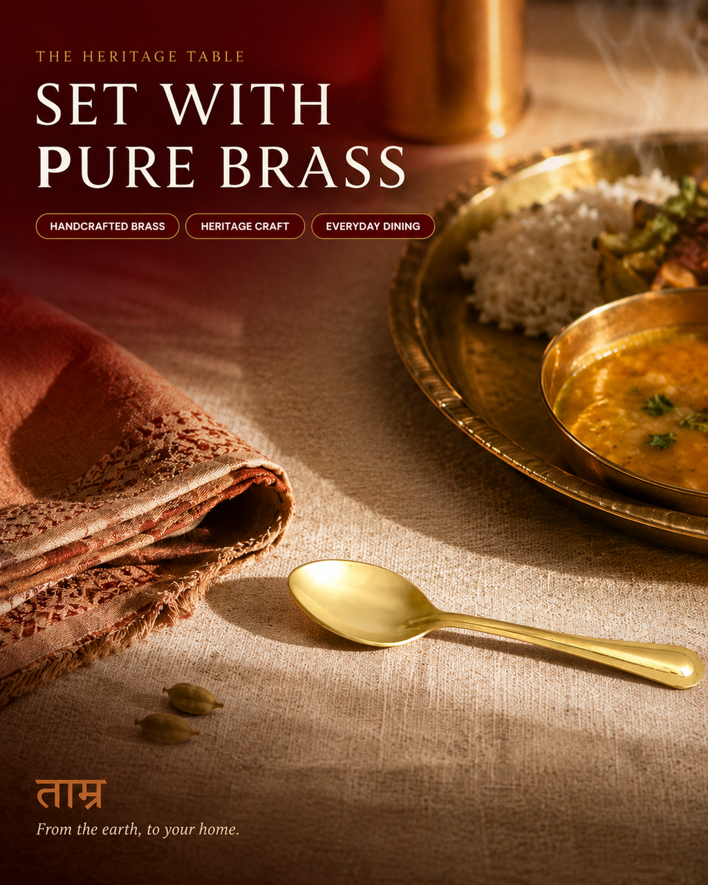 Brass Table Spoon – Handcrafted Dining Spoon