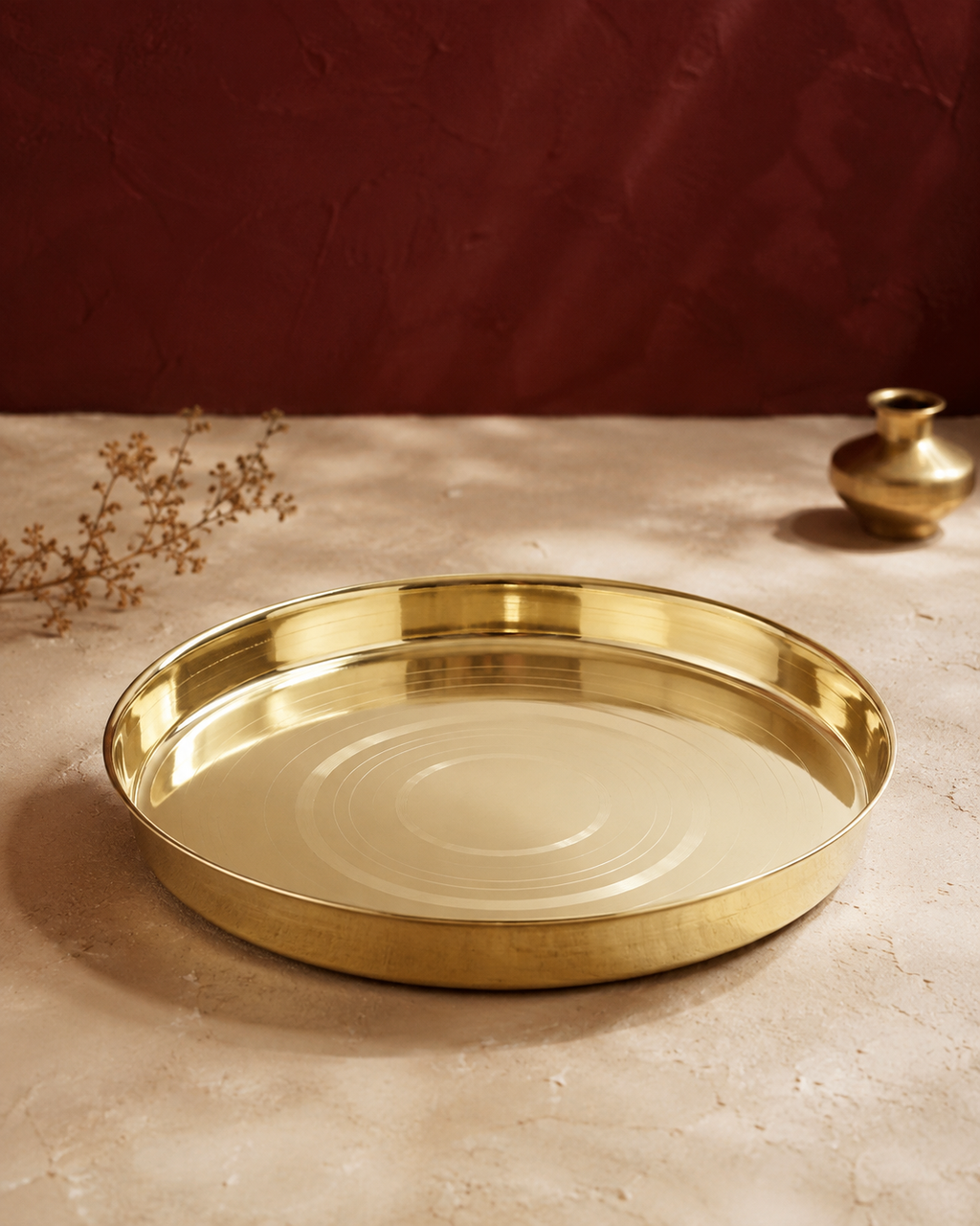 Pure Brass Thali – Handcrafted Traditional Dining