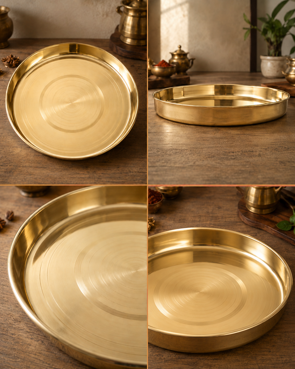 Pure Brass Thali – Handcrafted Traditional Dining