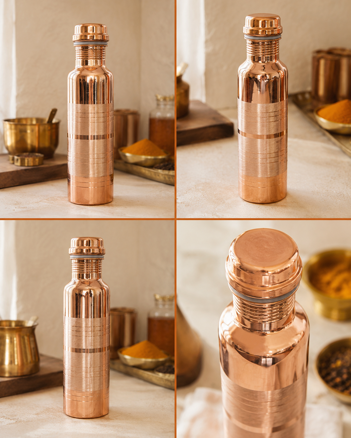 Pure Copper Water Bottle – Hand-Hammered for Tamra Jal