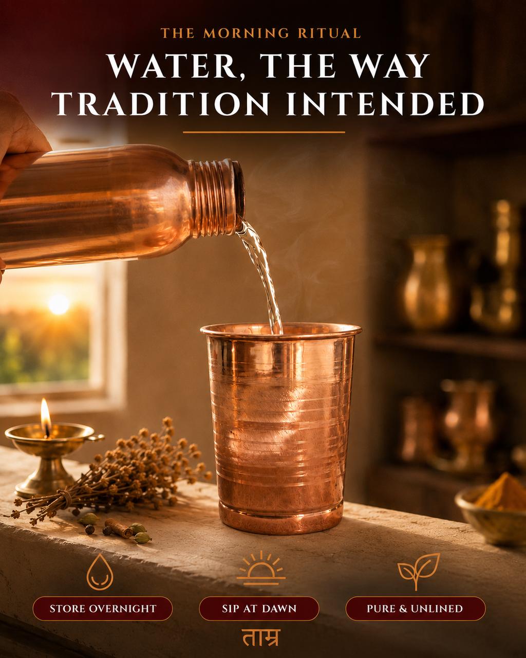Pure Copper Glass – Ayurvedic Water Tumbler