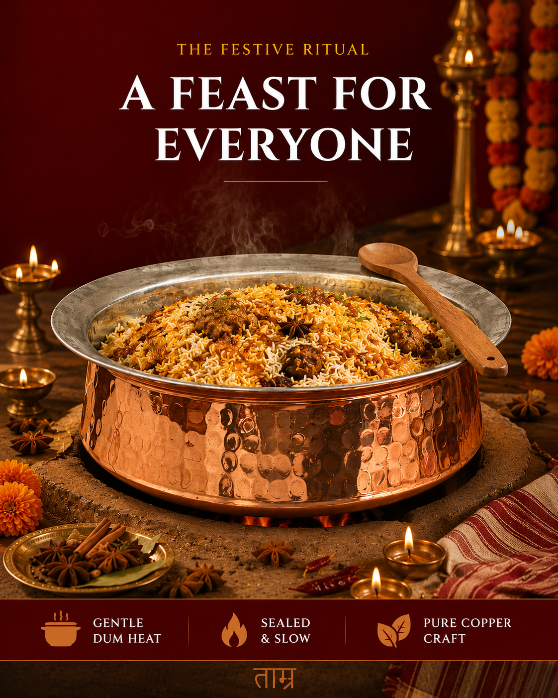 Copper Lagan (Large) – Handcrafted Cooking Vessel