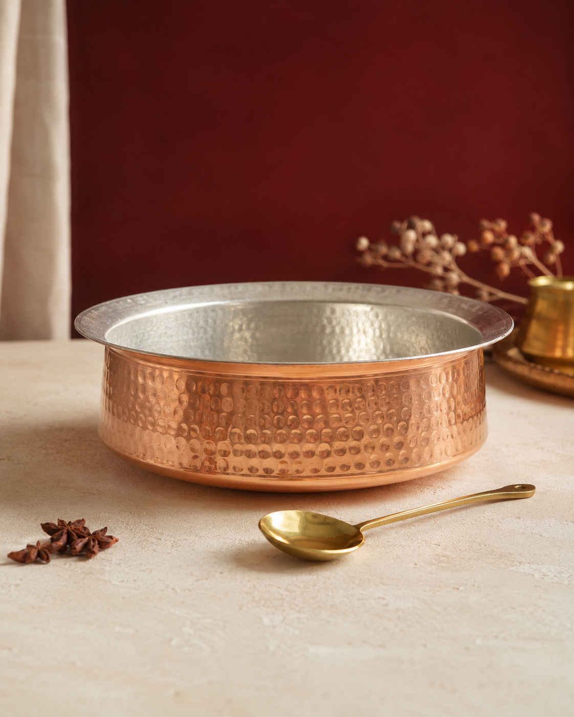 Copper Lagan (Medium) – Handcrafted Cooking Vessel