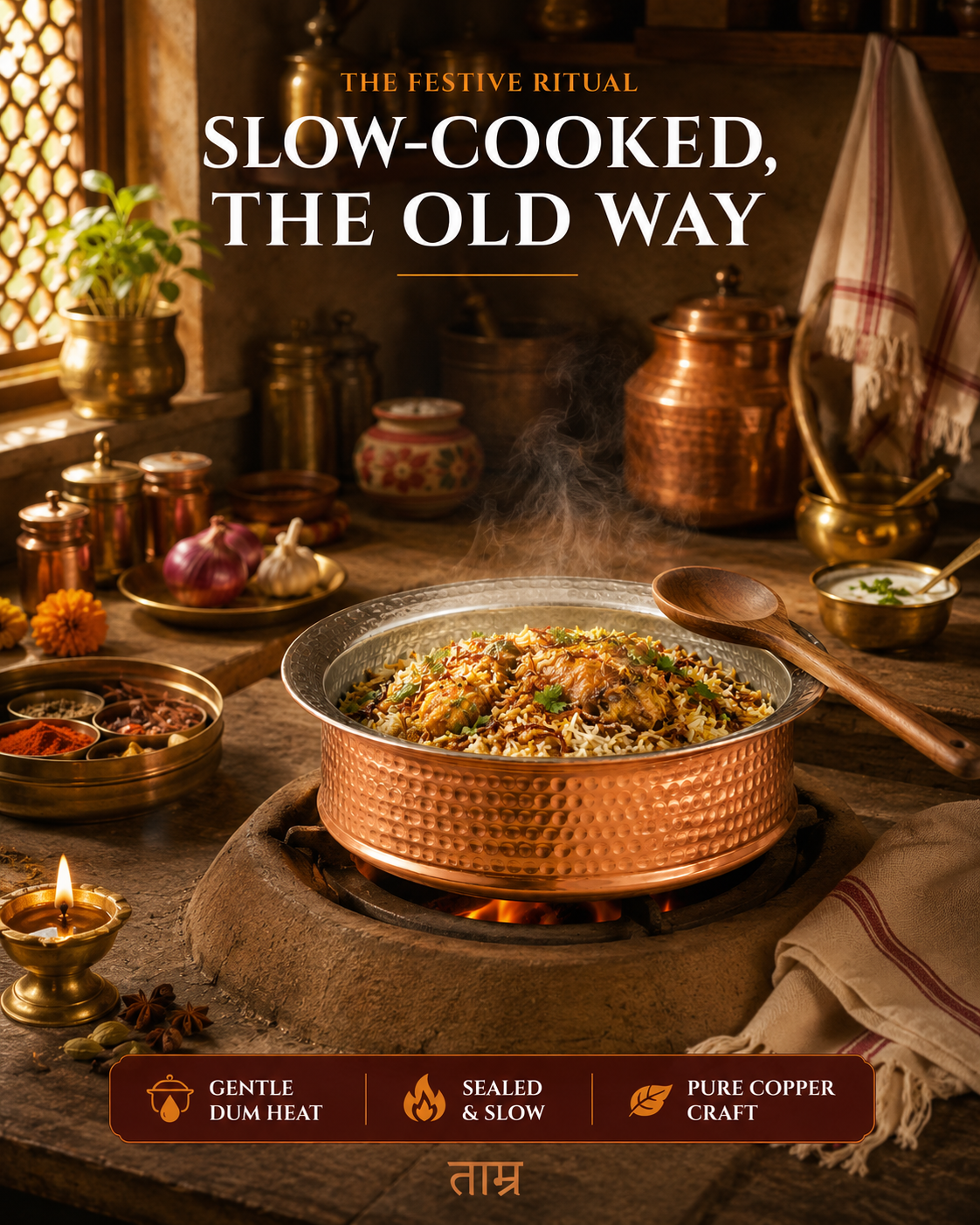 Copper Lagan (Small) – Handcrafted Cooking Vessel