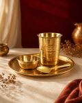 Brass Thali Set – Thali, Katori, Glass & Spoon Dinner Set | TAMRA